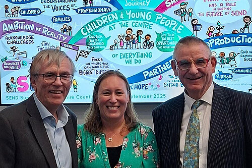 Councillors Steve Jarvis, Hillary Skoczylas and Mark Waktkin at the Herts SEND Summit