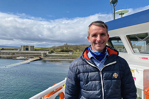 Liam on ferry