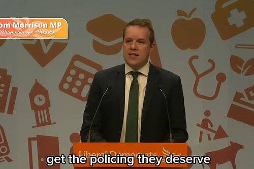 Tom Morrison MP speaking at Lib Dem Conference